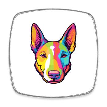 Miniatur Bullterrier Hunderasse Cartoon Kawaii Il - Viereckiger Kühlschrankmagnet - Weiß - Vorne