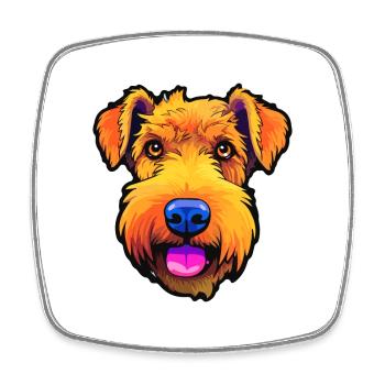 Lakeland Terrier chien race Cartoon Kawaii Illustra - Magnet carré - blanc - Devant