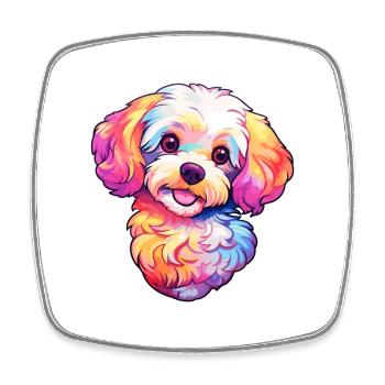 Maltipoo Hunderasse Cartoon Kawaii Illustration - Viereckiger Kühlschrankmagnet - Weiß - Vorne