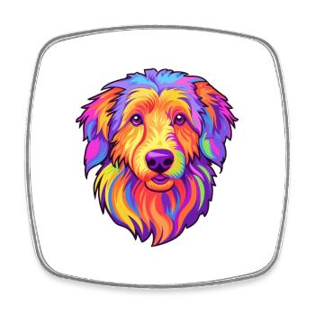 Kuchi Afghanischer Schäferhund Hunderasse Cartoon Kawaii Illu - Viereckiger Kühlschrankmagnet - Weiß - Vorne