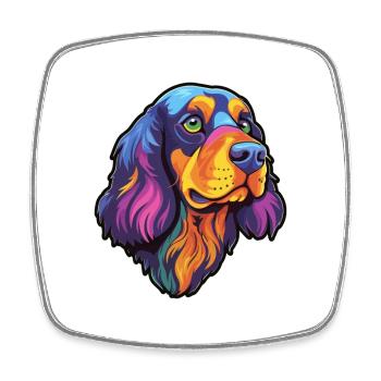 Gordon Setter Hunderasse Cartoon Kawaii Illustration - Viereckiger Kühlschrankmagnet - Weiß - Vorne