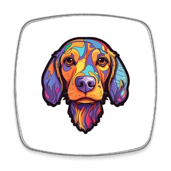 Harrier Dog Breed Cartoon Kawaii Illustration - Square fridge magnet - white - Front