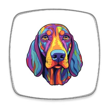 Hanover Hound Dog Breed Cartoon Kawaii Illustratio - Square fridge magnet - white - Front