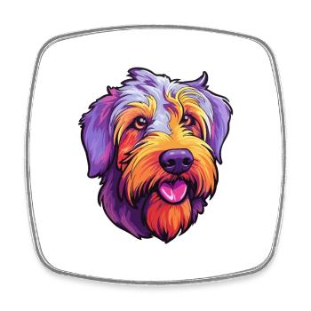 Glen Of Imaal Terrier chien race Cartoon Kawaii Ill - Magnet carré - blanc - Devant
