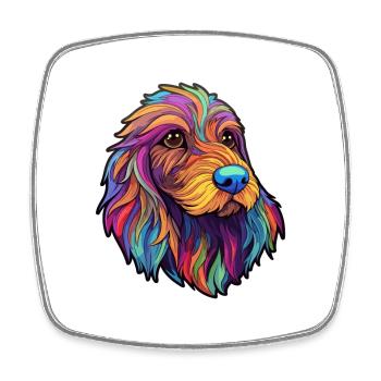 Griffon Fauve De Bretagne Dog Breed Cartoon Kawaii - Square fridge magnet - white - Front