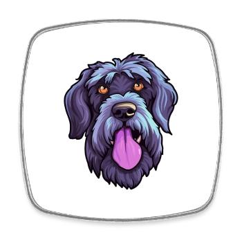 Giant Schnauzer Dog Breed Cartoon Kawaii Illustrat - Square fridge magnet - white - Front