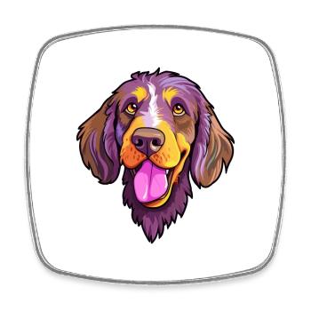 Deutsch Drahthaar Vorstehhund Rasse Cartoon Kawaii - Viereckiger Kühlschrankmagnet - Weiß - Vorne