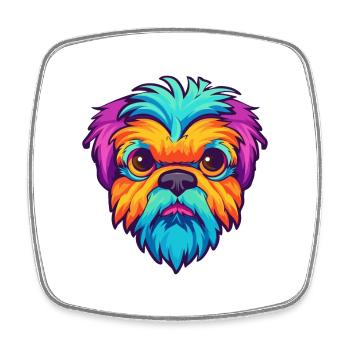 Griffon Bruxellois Hunderasse Karikatur Kawaii Illust - Viereckiger Kühlschrankmagnet - Weiß - Vorne