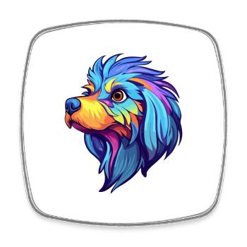 Griffon Bleu De Gascogne Race De Chien Cartoon Kawaii - Magnet carré - blanc - Devant