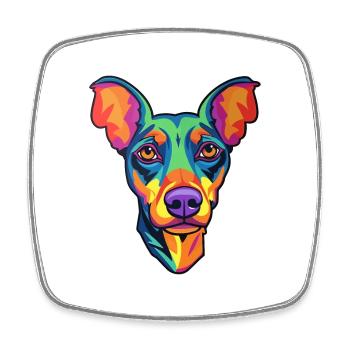 German Pinscher Dog Breed Cartoon Kawaii Illustrat - Square fridge magnet - white - Front