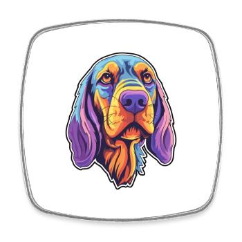 Frisian Pointing Dog Breed Cartoon Kawaii Illustra - Square fridge magnet - white - Front