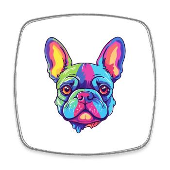 Bouledogue Français Race De Chien Cartoon Kawaii Illustrati - Magnet carré - blanc - Devant
