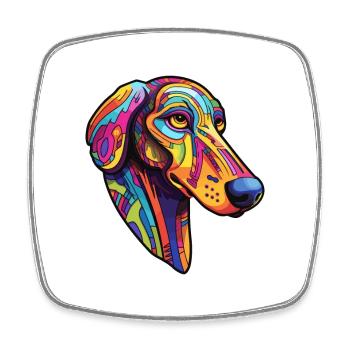 Windhund Hunderasse Cartoon Kawaii Illustration - Viereckiger Kühlschrankmagnet - Weiß - Vorne