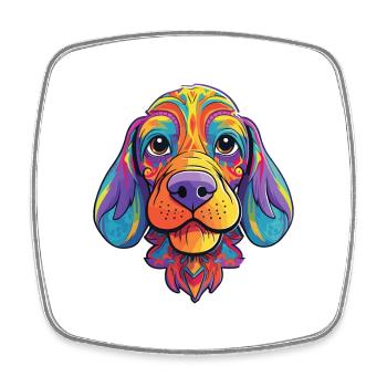 Grand Anglo Francais Dog Breed Cartoon Kawaii Illu - Square fridge magnet - white - Front