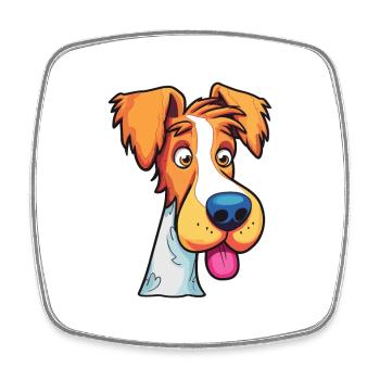 Foxterrier Glatte Hunderasse Karikatur Kawaii Illust - Viereckiger Kühlschrankmagnet - Weiß - Vorne