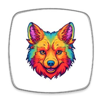 Race de chien de Spitz finlandais Cartoon Kawaii Illustratio - Magnet carré - blanc - Devant