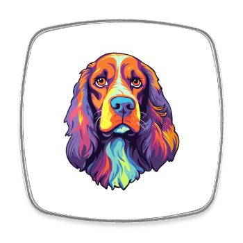 English Springer Spaniel Hunderasse Cartoon Kawaii - Viereckiger Kühlschrankmagnet - Weiß - Vorne