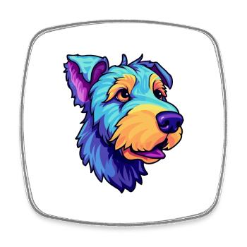 Blauer Paul Terrier Hunderasse Cartoon Kawaii Illustration - Viereckiger Kühlschrankmagnet - Weiß - Vorne