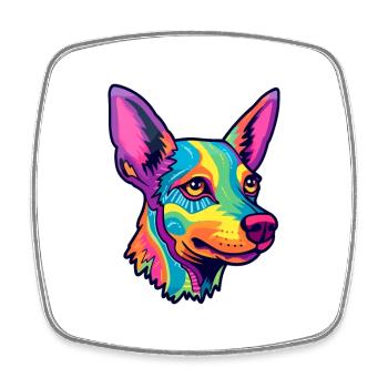 Braque Francais Dog Breed Cartoon Kawaii Illustrat - Square fridge magnet - white - Front