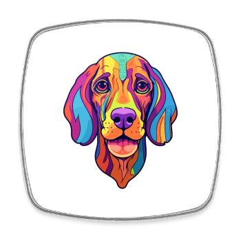 Braque Du Bourbonnais Hunderasse Cartoon Kawaii Ill - Viereckiger Kühlschrankmagnet - Weiß - Vorne
