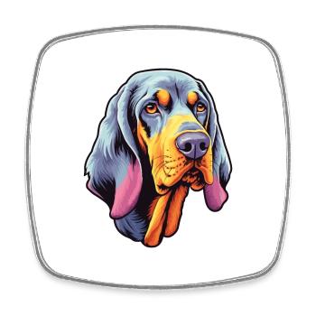 Bluetick Coonhound Hunderasse Cartoon Kawaii Illust - Viereckiger Kühlschrankmagnet - Weiß - Vorne