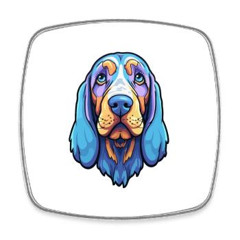 Bleu Gascogne Basset Chien Race Cartoon Kawaii Illus - Magnet carré - blanc - Devant