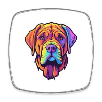 Boerboel chien race dessin animé Kawaii Illustration - Magnet carré - blanc - Devant