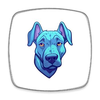 Bleu Thai Ridgeback chien race Cartoon Kawaii Illus - Magnet carré - blanc - Devant
