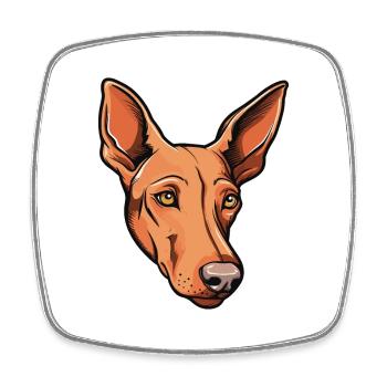 Podenco Canario Dog Breed Cartoon Kawaii Illustrat - Square fridge magnet - white - Front
