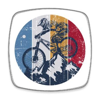 Ridge MTB Circle Graphic - Square fridge magnet - white - Front