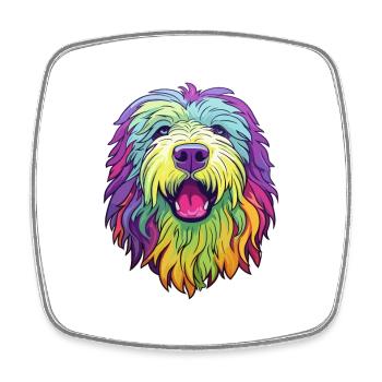 Komondor race de chien dessin animé kawaii illustration - Magnet carré - blanc - Devant