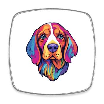 Kerry Beagle Dog Breed Cartoon Kawaii Illustration - Square fridge magnet - white - Front