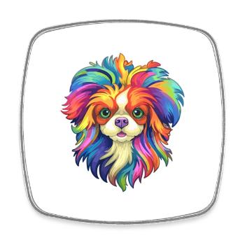Japanese Chin Dog Breed Cartoon Kawaii Illustratio - Square fridge magnet - white - Front