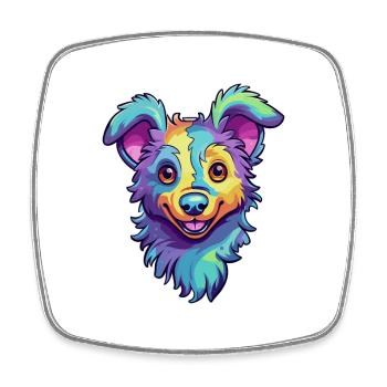 Italian Volpino Dog Breed Cartoon Kawaii Illustrat - Square fridge magnet - white - Front