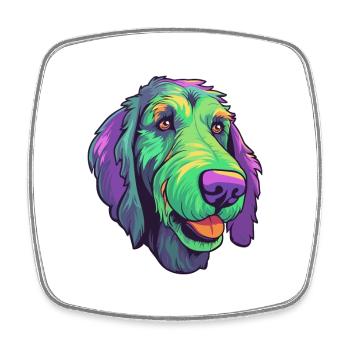 Irish Wolfhound chien race Cartoon Kawaii Illustrat - Magnet carré - blanc - Devant