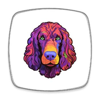 Irischer Wasserspaniel Hunderasse Cartoon Kawaii Abbus - Viereckiger Kühlschrankmagnet - Weiß - Vorne