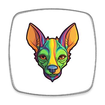 Inca Hairless Dog Breed Cartoon Kawaii Illustratio - Square fridge magnet - white - Front