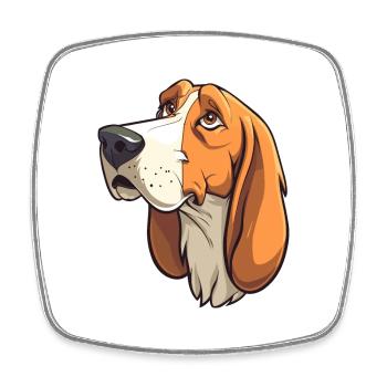 Lévrier norvégien Dunker race de chien Cartoon Kawaii Il - Magnet carré - blanc - Devant