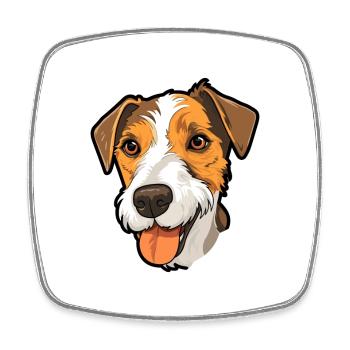 Parson Russell Terrier Dog Breed Cartoon Kawaii Il - Square fridge magnet - white - Front