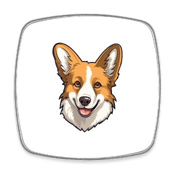 Norvégien Lundehund Race Chien Dessin animé Kawaii Illus - Magnet carré - blanc - Devant