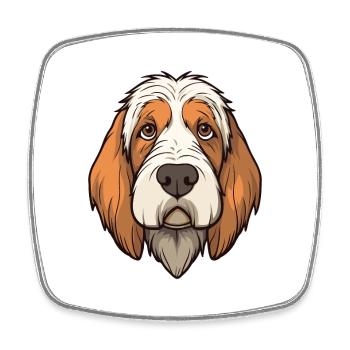 Petit Basset Griffon Vendeen Hunderasse Cartoon Kaw - Viereckiger Kühlschrankmagnet - Weiß - Vorne