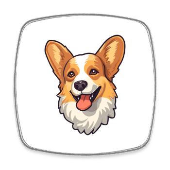 Pembroke Welsh Corgi Hunderasse Cartoon Kawaii Illu - Viereckiger Kühlschrankmagnet - Weiß - Vorne