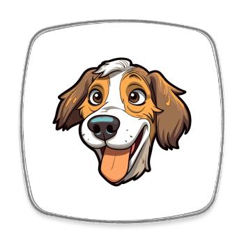 Perdiguero Navarro Hunderasse Karikatur Kawaii Illust - Viereckiger Kühlschrankmagnet - Weiß - Vorne