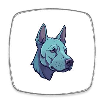 Bleu Thai Ridgeback chien race Cartoon Kawaii Illus - Magnet carré - blanc - Devant