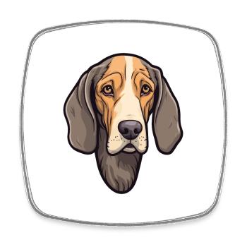 Schwarzwälder Hund Rasse Cartoon Kawaii Illust - Viereckiger Kühlschrankmagnet - Weiß - Vorne