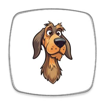 Drentse Patrijshond Dog Breed Cartoon Kawaii Illus - Square fridge magnet - white - Front