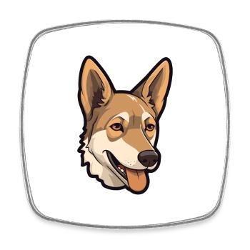 Tschechoslowakischer Wolfshund Hunderasse Karikatur Kawaii I - Viereckiger Kühlschrankmagnet - Weiß - Vorne