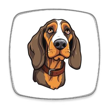 Bruno Jura Hound Dog Breed Cartoon Kawaii Illustra - Square fridge magnet - white - Front