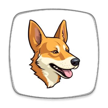 Carolina Hunderasse Cartoon Kawaii Illustration - Viereckiger Kühlschrankmagnet - Weiß - Vorne