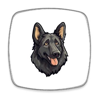 Chien de berger belge race de chien Cartoon Kawaii Illustra - Magnet carré - blanc - Devant